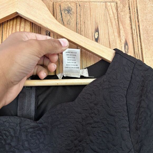 Altar'd State‎ Small Black Fit and Flare Dress Cap Sleeve Scalloped - Picture 3 of 6